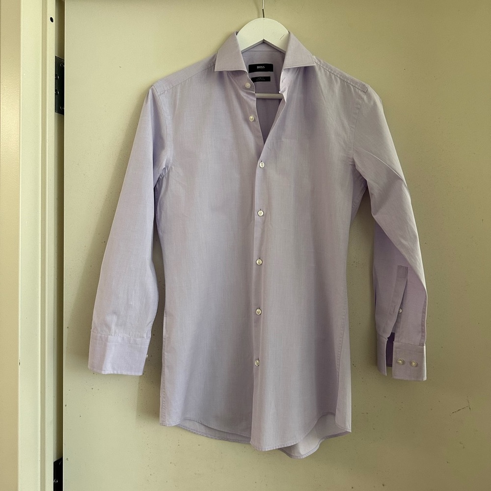 Hugo Boss Light Purple Button Down Dress Shirt